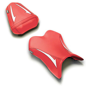LuiMoto Raven Seat Cover 2007-2008 Yamaha YZF R1 - CF Red/CF White