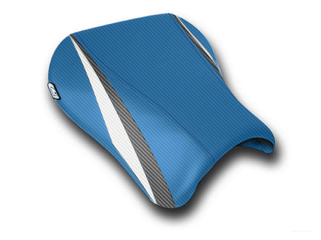 LuiMoto Team Suzuki Seat Covers for 2004-2005 Suzuki GSX-R 600/750 - CF Blue/CF Black/CF Pearl