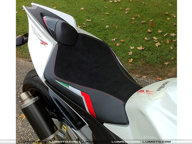 LuiMoto Team Italia Leather Rider Seat Cover '09-'20 Aprilia RSV4 - Motostarz USA
