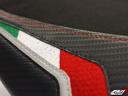 LuiMoto Team Italia Leather Rider Seat Cover '09-'20 Aprilia RSV4 - Motostarz USA