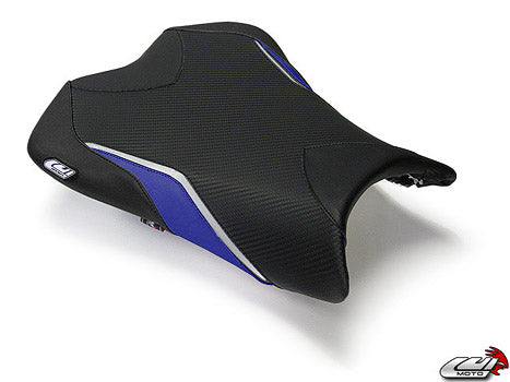 LuiMoto Sport Rider Seat Cover '09-'12 Kawasaki ZX6R - CF Black/Blue - Motostarz USA