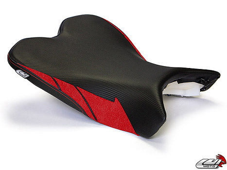 LuiMoto Sport Seat Covers '09-'14 Yamaha YZF R1 - CF Black/SP Red - Motostarz USA