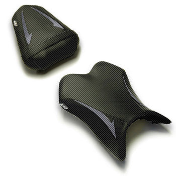 LuiMoto Raven Seat Cover 2007-2008 Yamaha YZF R1 - CF Black/CF Gunmetal