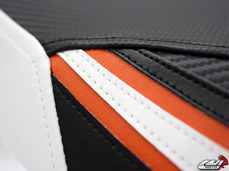 LuiMoto Sport Seat Covers '10-'13 Kawasaki Z1000 - CF Black/Orange/White - Motostarz USA
