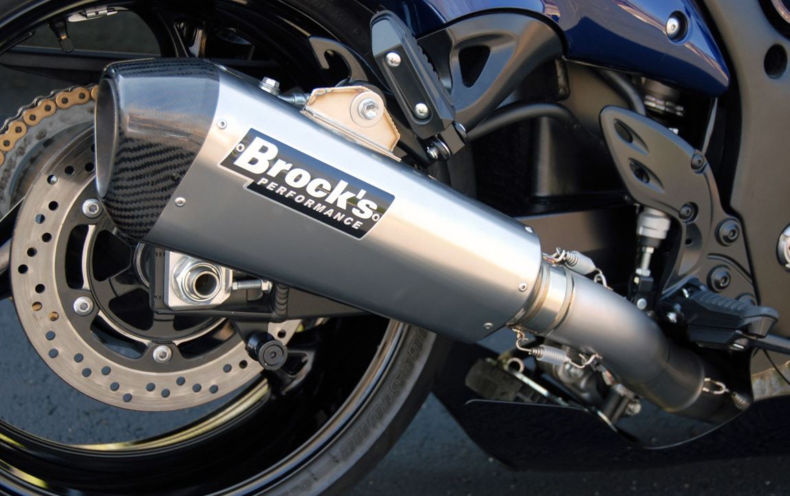 Brocks Performance CT Single 16" Muffler Full Exhaust System 2008-2014 Suzuki Hayabusa GSX1300R
