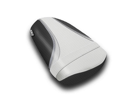 LuiMoto Team Suzuki Seat Covers for 2006-2007 Suzuki GSX-R 600/750 - CF Pearl/CF Silver/CF Gunmetal