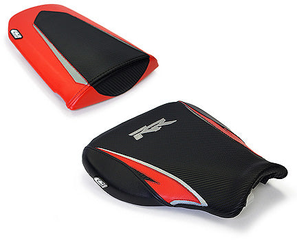 LuiMoto Tribal Blade Seat Cover 07-12 Honda CBR600RR - Cf Black/Red/Silver - Motostarz USA