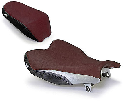LuiMoto Sport Seat Covers '09-'16 Suzuki GSXR 1000 - Burgundy/Silver - Motostarz USA