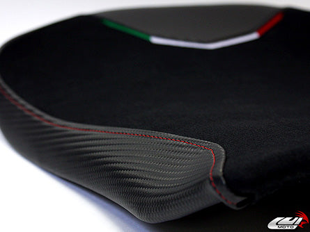 LuiMoto Team Italia Suede Leather Rider Seat Cover '10-'20 MV Agusta F4 - Motostarz USA