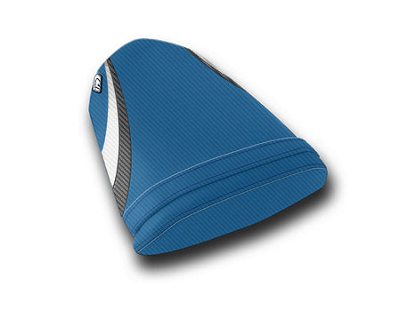 LuiMoto Team Suzuki Seat Covers for 2004-2005 Suzuki GSX-R 600/750 - CF Blue/CF Black/CF Pearl