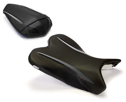 LuiMoto Raven Edition Seat Cover '09-'14 Yamaha YZF R1 - CF Black/Aluminum Black - Motostarz USA