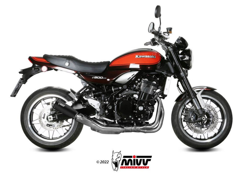 MIVV Ghibli Black Stainless Steel Slip-On Exhaust '18-'23 Kawasaki Z 900 RS