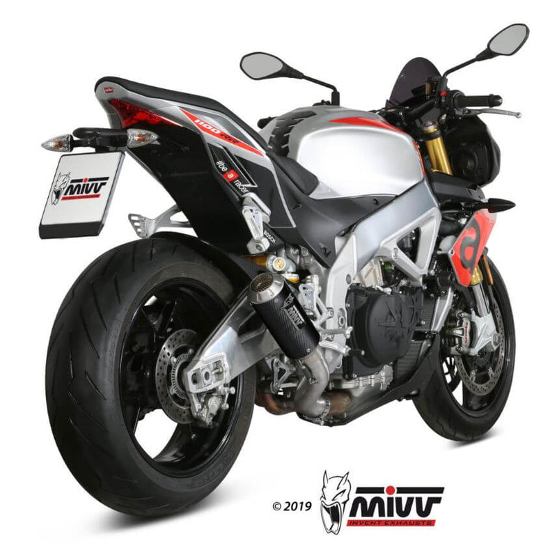 MIVV MK3 Carbon Stainless Steel Slip-On Exhaust '18-'20 Aprilia Tuono V4 1100