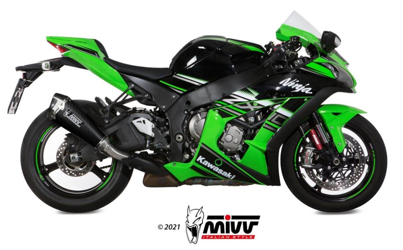 MIVV Delta Race Carbon Slip-On Exhaust '16-'23 Kawasaki ZX-10 R/RR/SE
