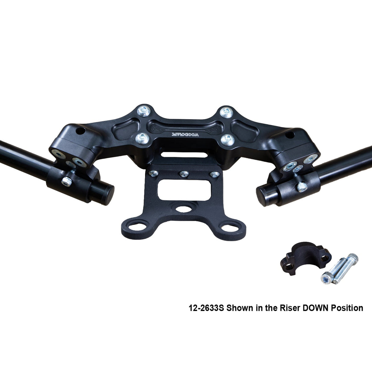 Woodcraft Clip-On Adapter Plate w/ Gauge Mount 18-21 Ducati Monster 797/821 | 1.5 inch Standard Rise w/ Standard Black Bars and Reservoir Spacer