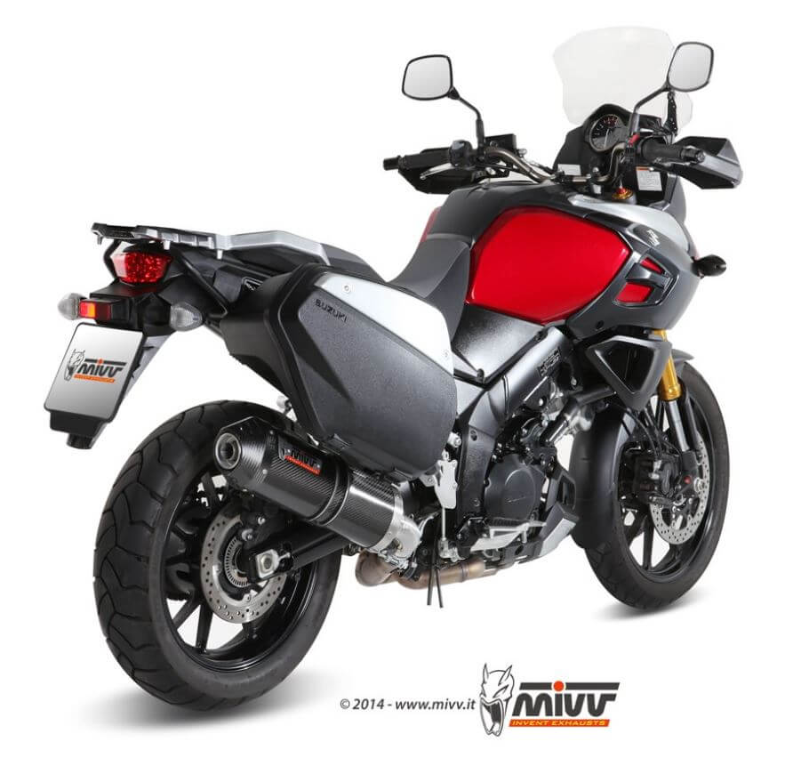 MIVV Oval Carbon Slip-On Exhaust '14-'20 Suzuki V-Strom 1000