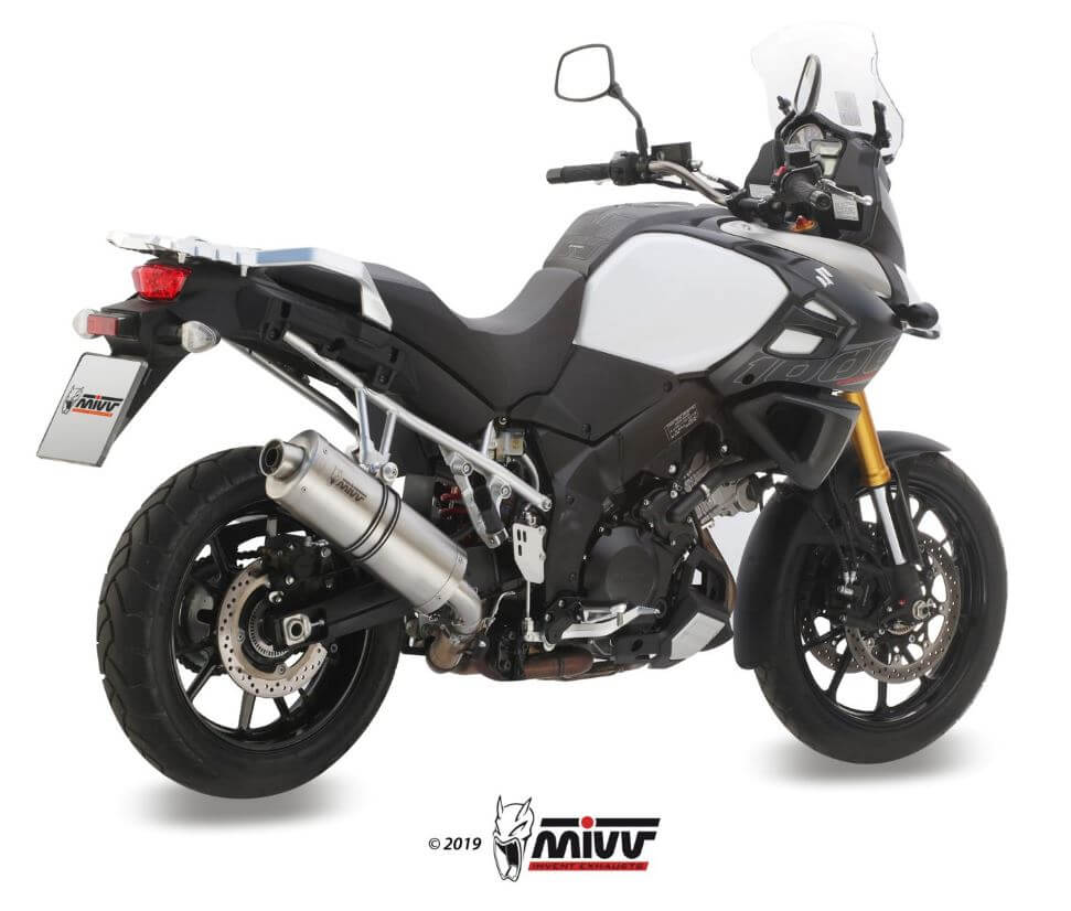 MIVV Oval Stainless Steel Slip-On Exhaust '14-'20 Suzuki V-Strom 1000