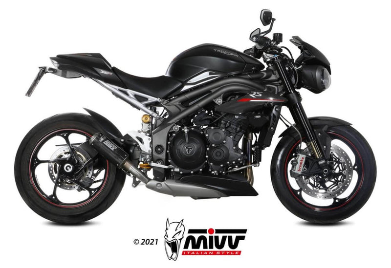 MIVV MK3 Carbon Slip-On Exhaust '18-'20 Triumph Speed Triple 1050 R/S/RS