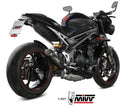 MIVV X-M5 Black Stainless Steel Slip-On Exhaust '18-'20 Triumph Speed Triple 1050 R/S/RS