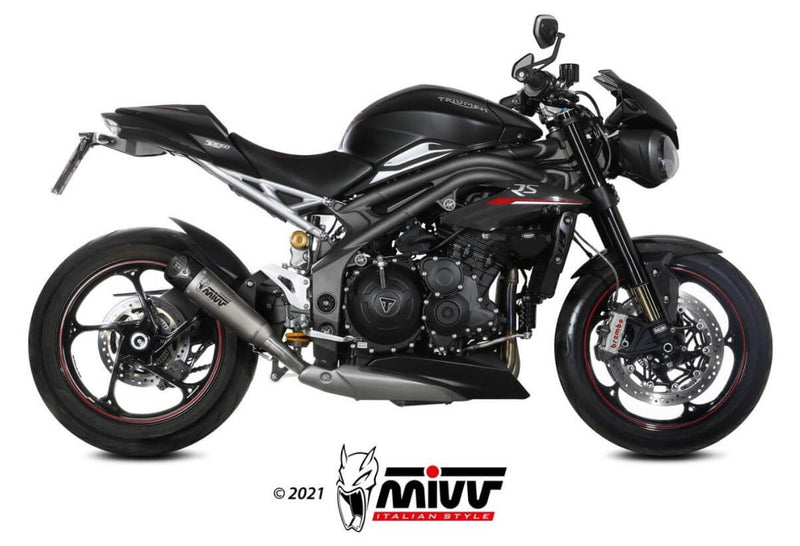 MIVV X-M5 Titanium Slip-On Exhaust '18-'20 Triumph Speed Triple 1050 R/S/RS