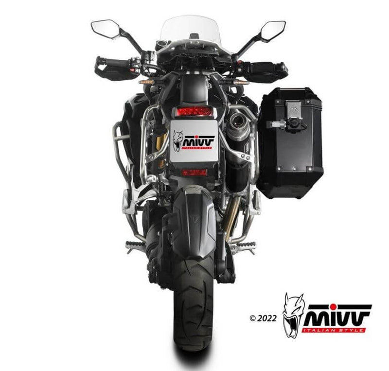 MIVV Dakar Black Stainless Steel Slip-On Exhaust '21-'23 Triumph Tiger 1200