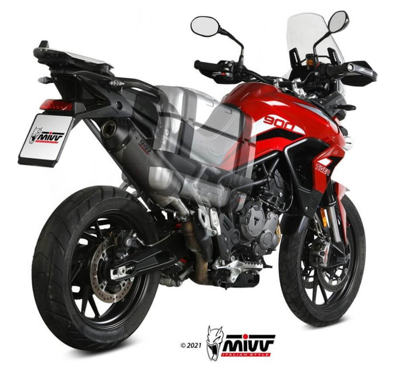 MIVV Oval Titanium Slip-On Exhaust '21-'23 Triumph Tiger 900/GT/Pro/Rally