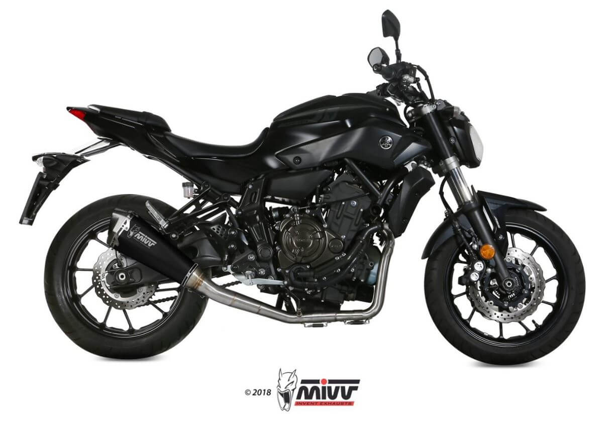 MIVV Delta Race Black Stainless Steel Full System Exhaust (High) '14-'20 Yamaha MT/FZ-07