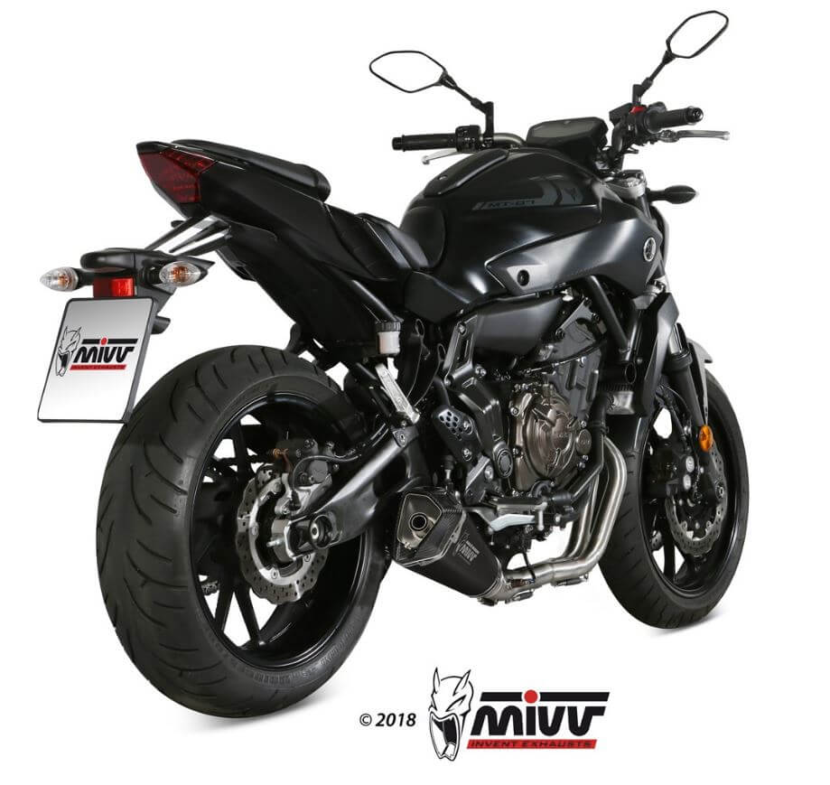 MIVV Delta Race Black Stainless Steel Full System Exhaust (Low) '14-'20 Yamaha MT/FZ-07