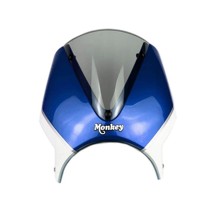 Pyramid Fly Screen Honda Monkey 125 '18-'20 | Pearl Glittering Blue/Ross White