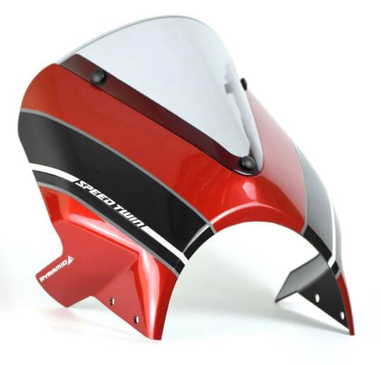 Pyramid Fly Screen '19-'23 Triumph Speed Twin 1200 | Metallic Red/Grey