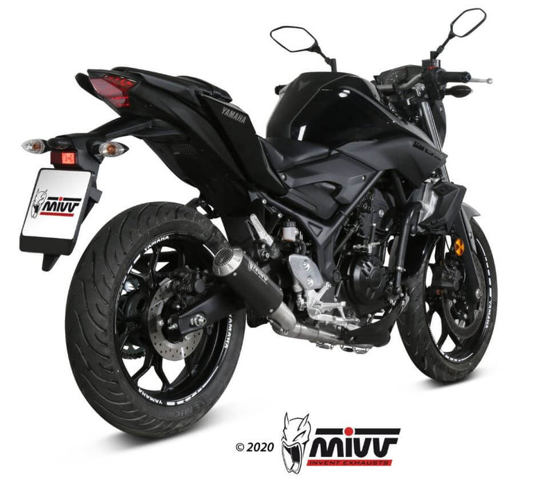 MIVV MK3 Black Stainless Steel Full System Exhaust '15-'23 Yamaha R3/MT-03