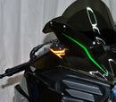 New Rage Cycles Mirror Black Off Turn Signals 2015+ Kawasaki Ninja H2