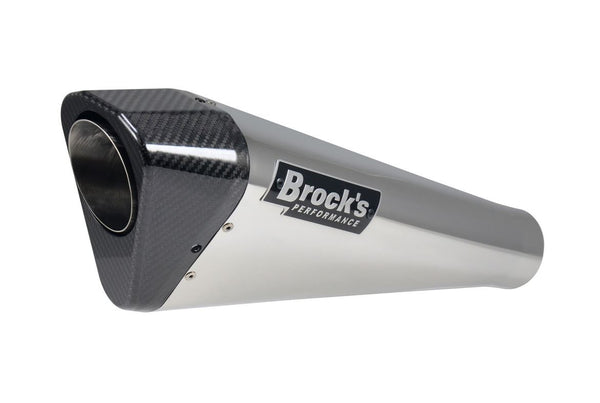 Brock Performance Penta-Carbon Polished Slip-On Exhaust 18-21 Kawasaki H2 SX