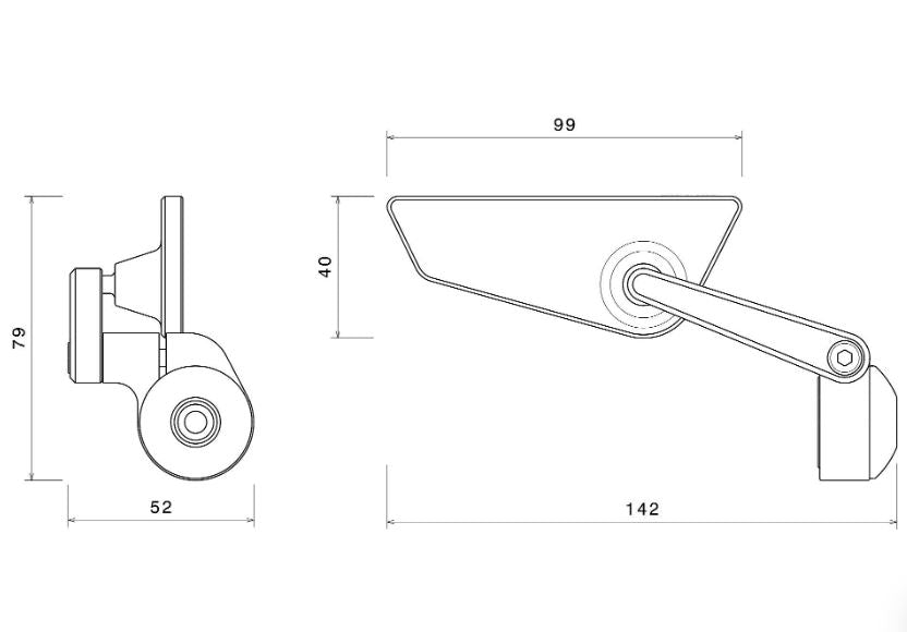 Rizoma Cut-Edge Bar End Mirror