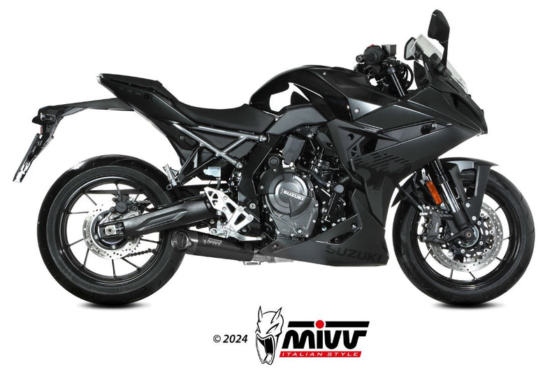 MIVV X-M5 Black Stainless Steel Full Exhaust 23-24 Suzuki GSX-8S/R