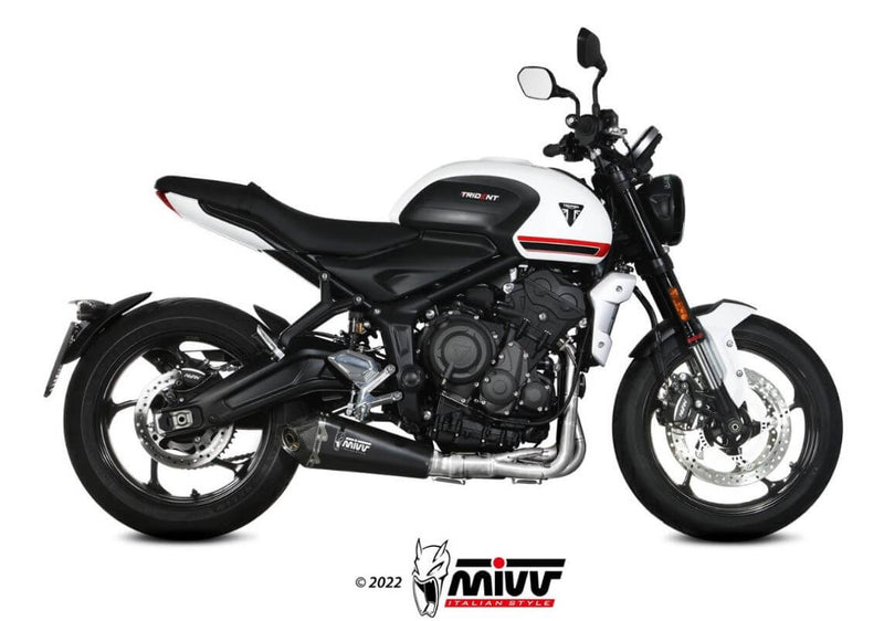 MIVV Delta Race Black Stainless Steel Full Exhaust '21-'23 Triumph Trident 660