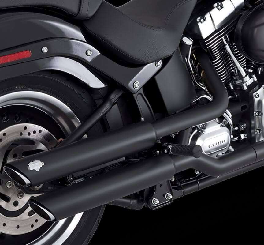Vance & Hines Twin Slash 3" Slip-On Exhaust '07-'17 Harley-Davidson Softail Fat Boy