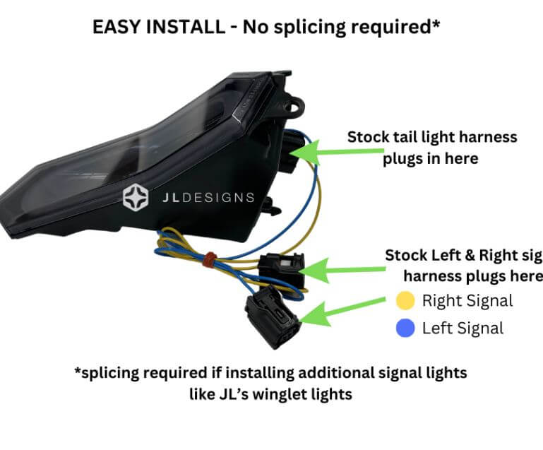 JL Designs Integrated LED Tail Light & Turn Signal Kit 15-24 Yamaha R1/R1M/R1S