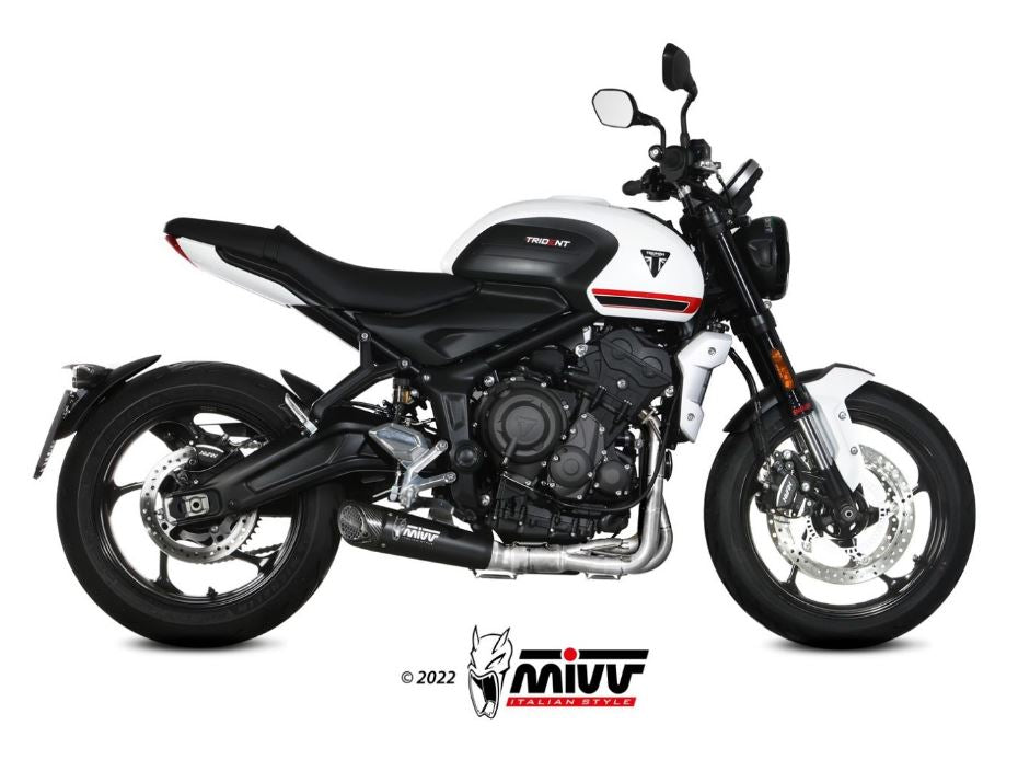 MIVV X-M5 Black Stainless Steel Full Exhaust 21-23 Triumph Trident 660