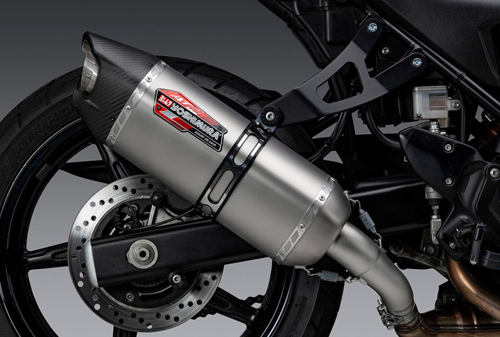 Yoshimura AT2 Stainless Slip-On Exhaust 17-24 Suzuki SV650, 19-24 SV650X