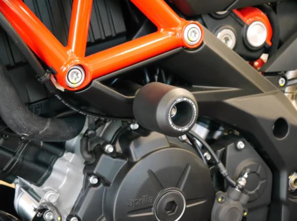 Evotech Performance Crash Protection Bobbins '07-'17 Aprilia Shiver SL 750, '08-'17 Dorsoduro 750, '18-'21 Shiver 900, '18-'21 Dorsoduro 900