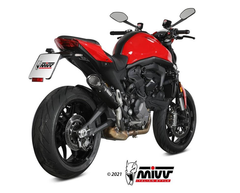 MIVV X-M5 Stainless Black Slip-On Exhaust '21-'23 Ducati Monster 937/937+