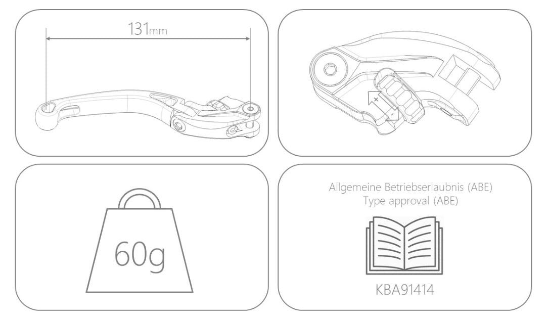 MG BikeTec ClubSport Short Brake & Clutch Levers '08-'19 CBR1000RR / '18+ CB1000R