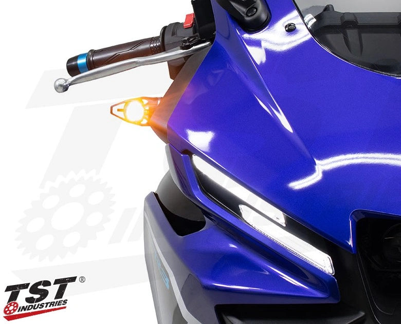TST Industries MECH-GTR Front LED Turn Signals 2025+ Yamaha R3