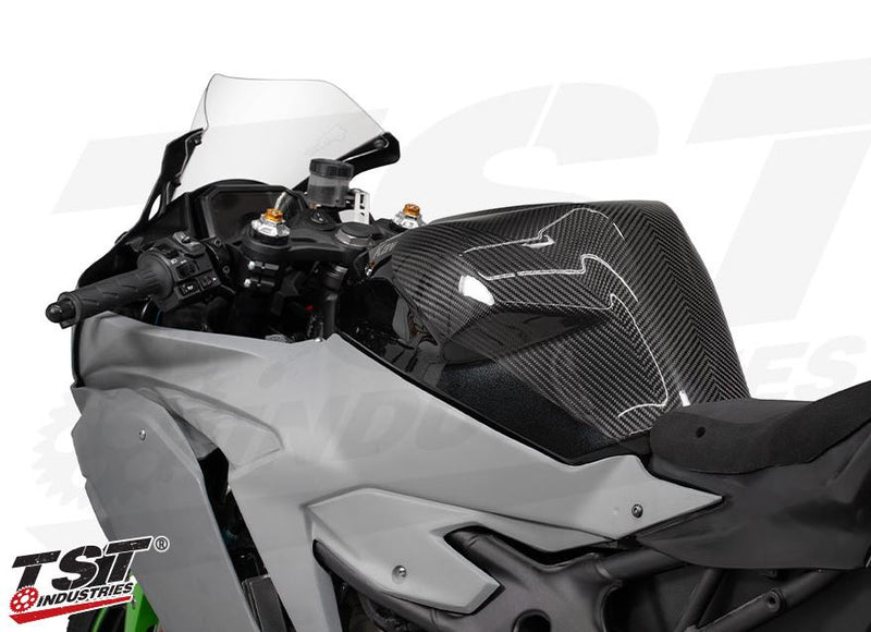 TST Industries Worx Carbon Fiber Tank Cover Extender 23-25 Kawasaki ZX-4R/RR