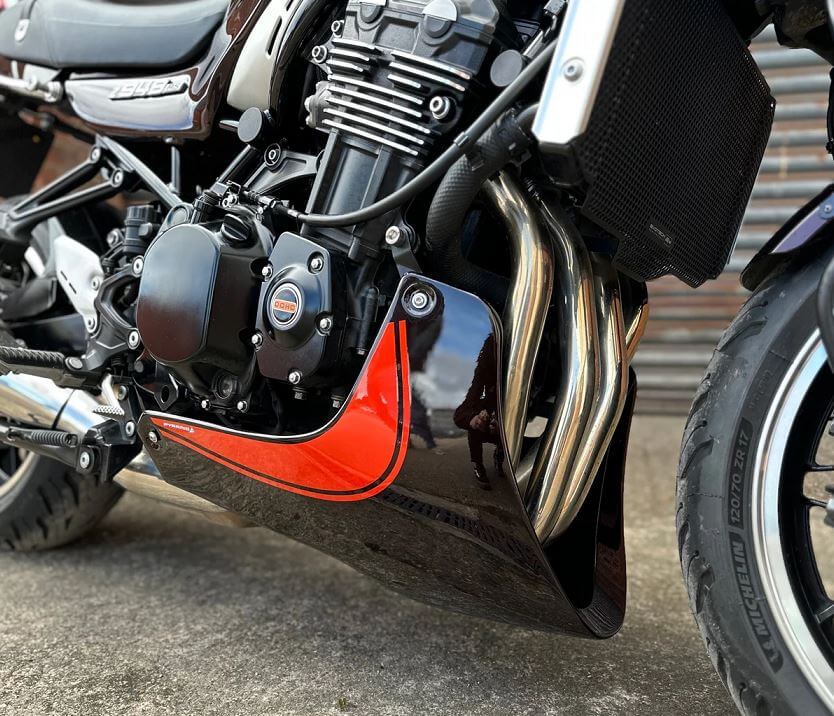 Pyramid Belly Pan '18-'20 Kawasaki Z900RS | Candy Diamond Brown & Metallic Orange