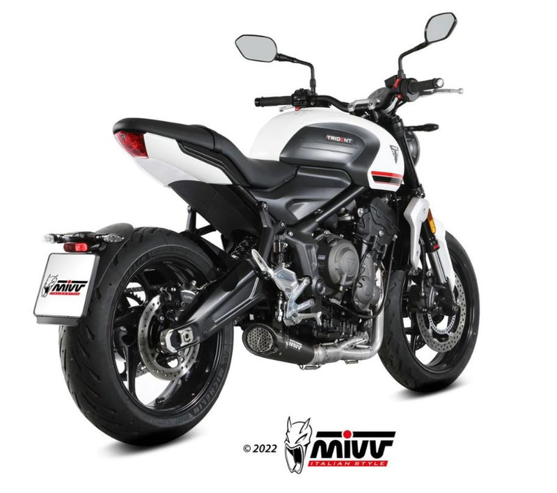 MIVV X-M5 Black Stainless Steel Full Exhaust '21-'23 Triumph Trident 660