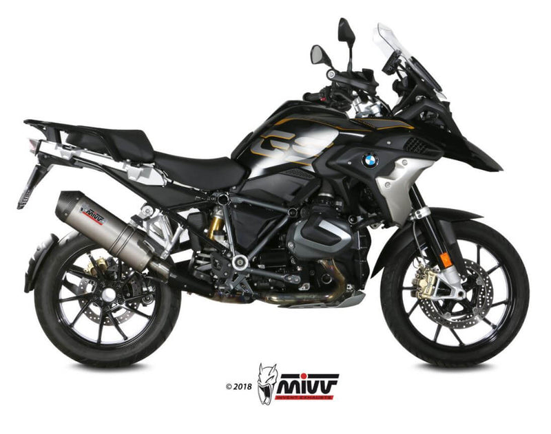 MIVV Oval Titanium/Carbon Cap Slip-On Exhaust '19-'23 BMW R 1250 GS/ADV