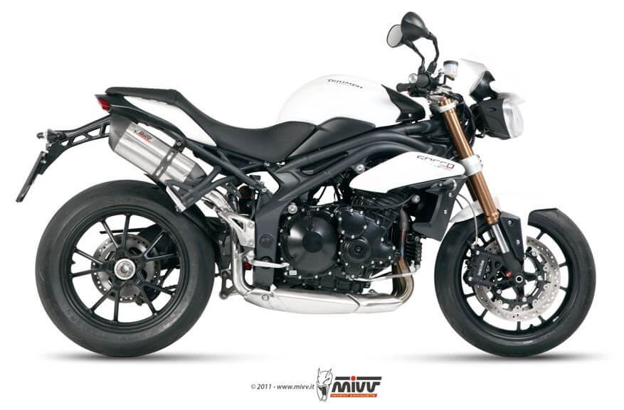 MIVV Suono Stainless Steel Slip-On Exhaust '11-'15 Triumph Speed Triple 1050 R/S/RS