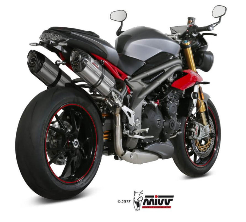 MIVV Suono Stainless Steel Slip-On Exhaust '16-'17 Triumph Speed Triple 1050 R/S/RS